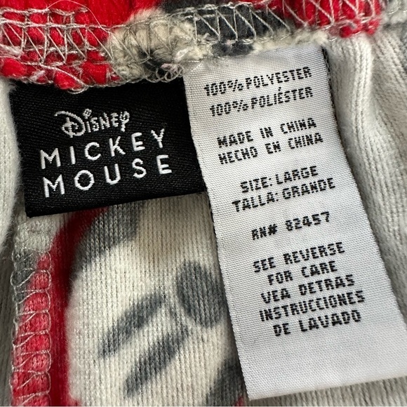 Disney Christmas Mickey Plush Pajama Pants, Large - Picture 5 of 6